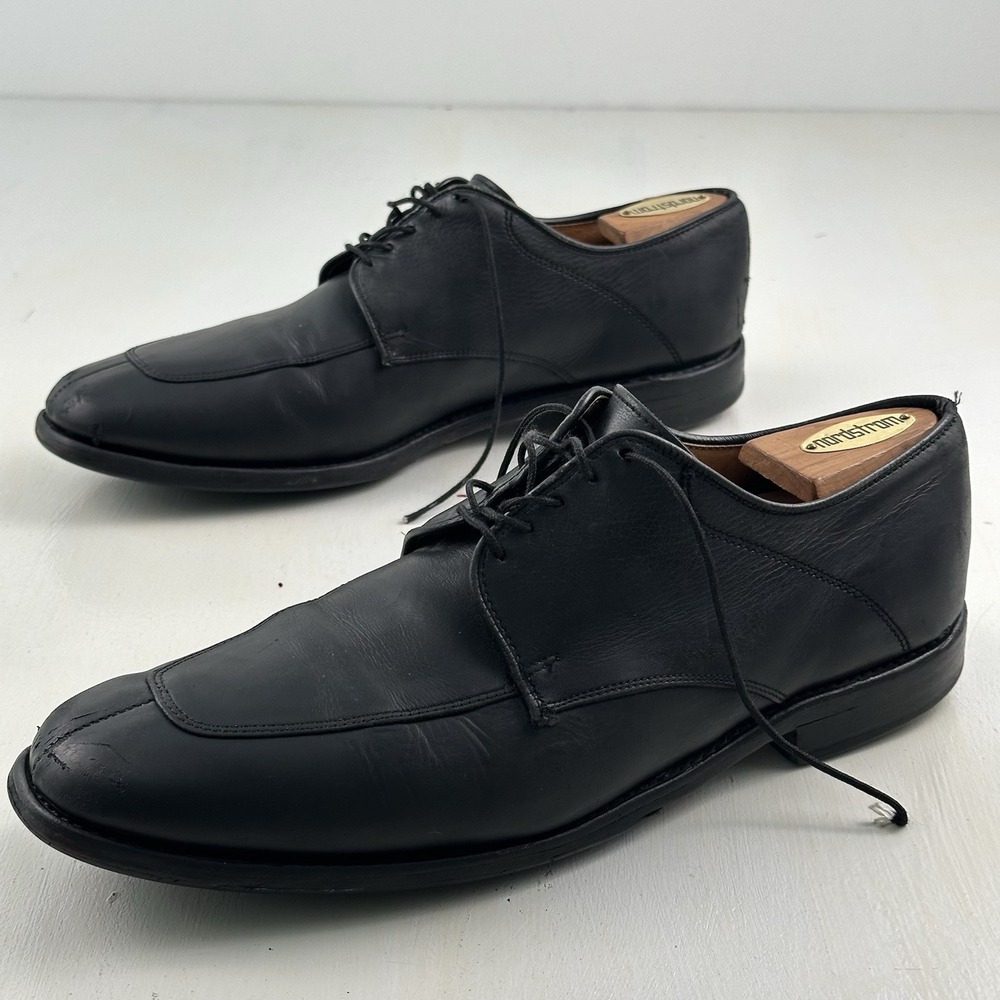 Allen Edmonds Denton Shoes 10.5 D Black Leather Split Toe Derby Made In USA